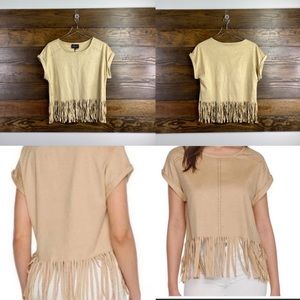 Romeo + Juliet Couture Studded Fringe Top New Size M